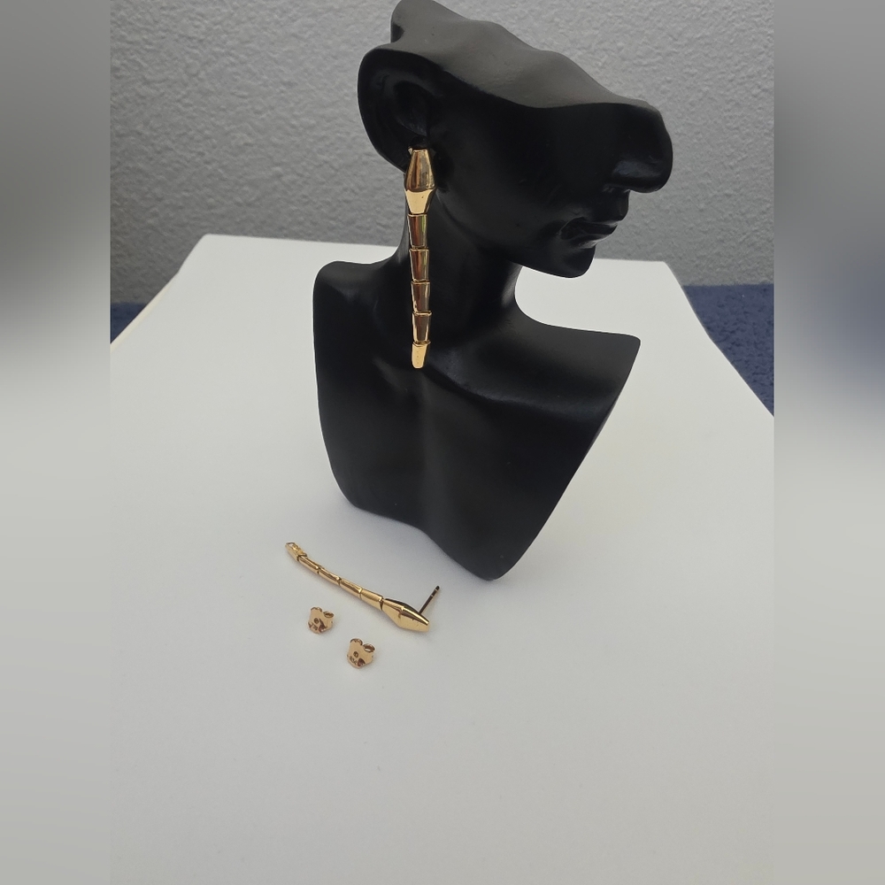 18K Real Gold Snake Earring